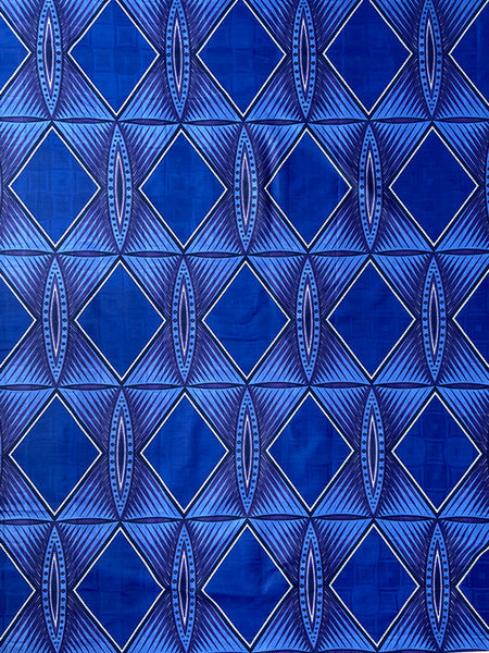 African Fabric - ZINZI printed on Royal blue brocade – AFRICAN
