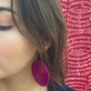 LARGE ROUND EARRINGS -  FUCHSIA