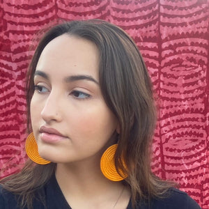 LARGE ROUND EARRINGS -  ORANGE