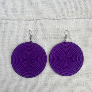 LARGE ROUND EARRINGS -  PURPLE