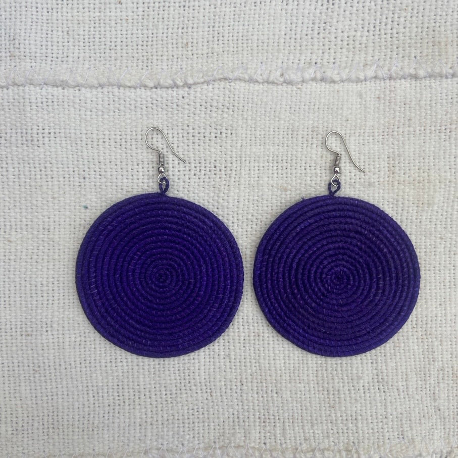 LARGE ROUND EARRINGS -  DEEP PURPLE