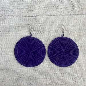 LARGE ROUND EARRINGS -  DEEP PURPLE