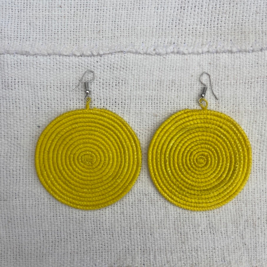 LARGE ROUND EARRINGS -  YELLOW