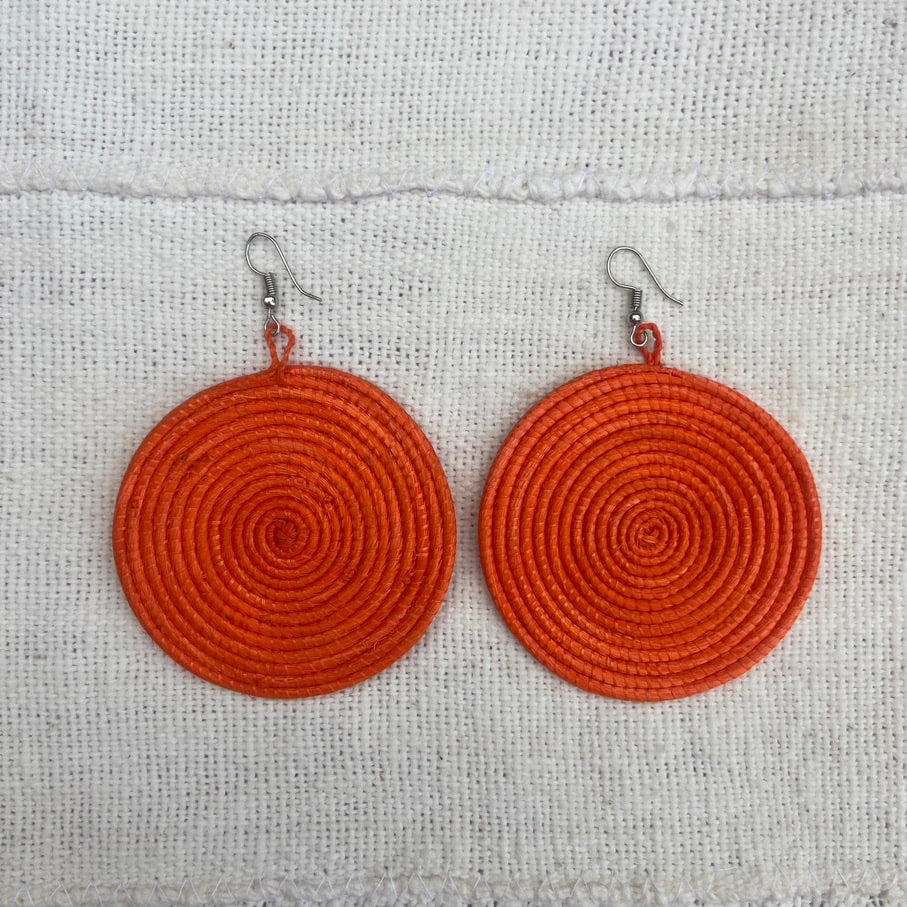 LARGE ROUND EARRINGS - TANGERINE