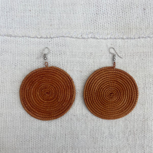 LARGE ROUND EARRINGS -  CHESTNUT