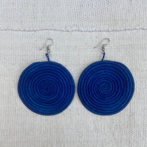 LARGE ROUND EARRINGS -  ROYAL BLUE