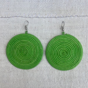 LARGE ROUND EARRINGS -  GREEN