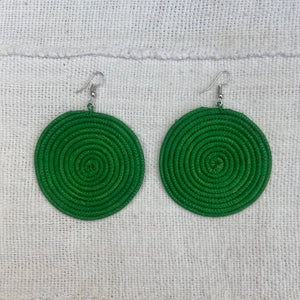 LARGE ROUND EARRINGS -  LIME GREEN